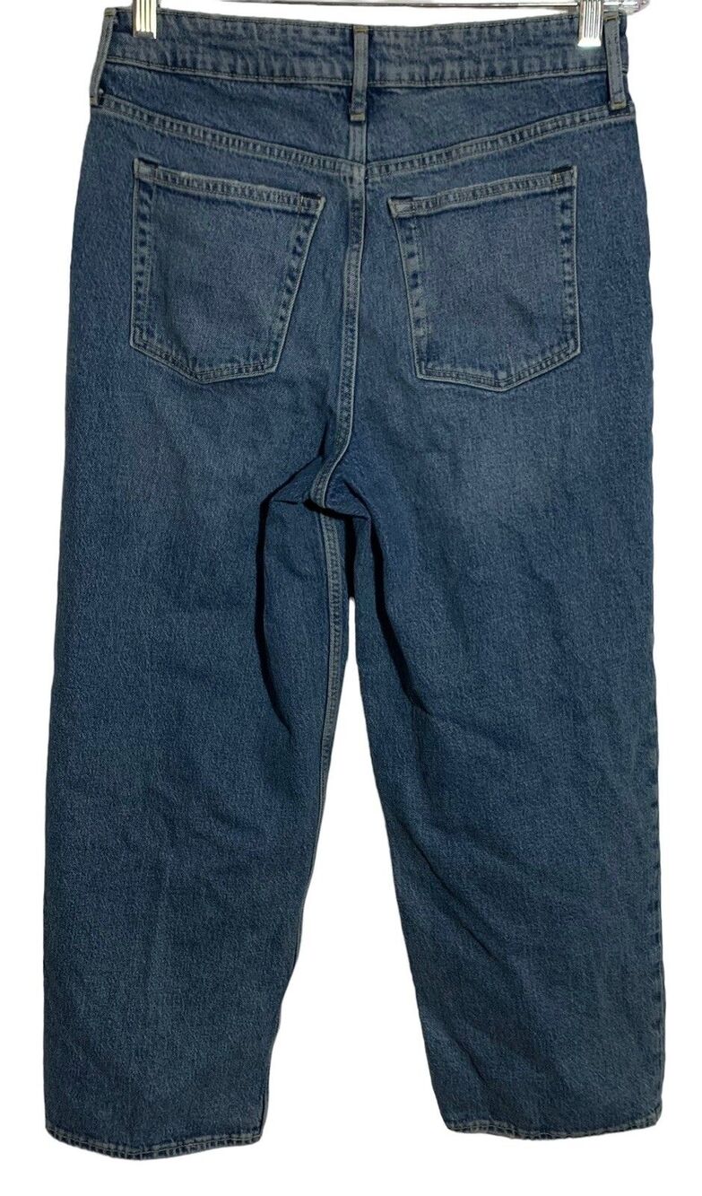 Free Assembly Women's Size 10 Dark Blue Crop Wide Leg Jeans - Picture 7 of 12
